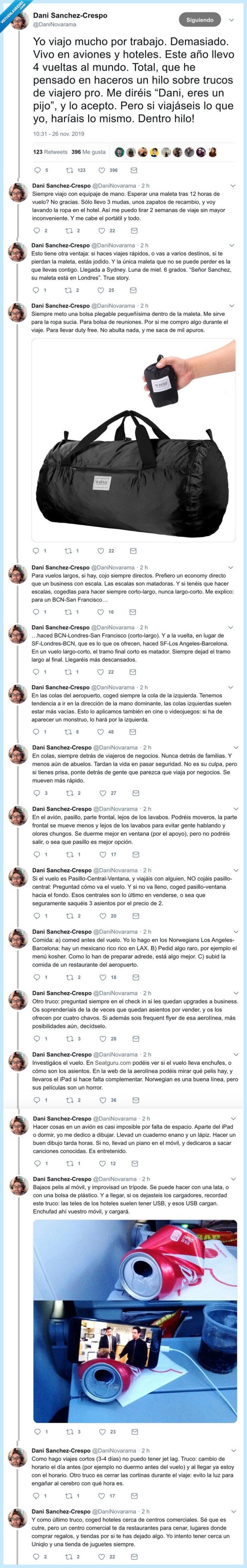 trucos,viaje,avión,viajero,pro