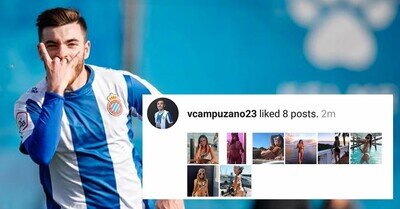 532752 - Futbolista del Espanyol tira los tejos a su novia, y el novio de la chica, con total pérdida de dignidad, le hace esta pancarta