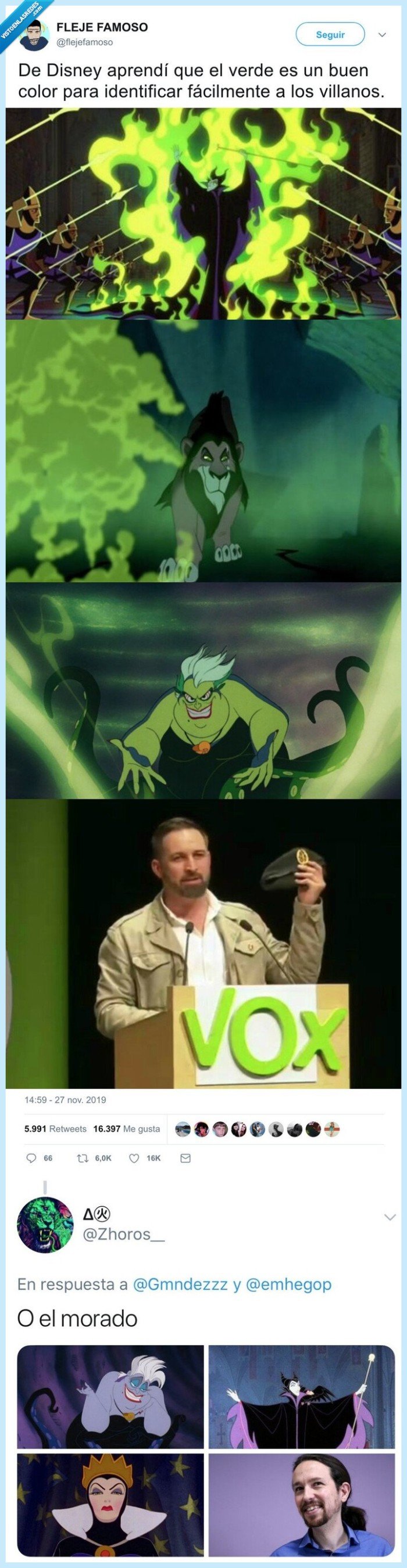 morado,verde,colores,disney,humor,vox,podemos