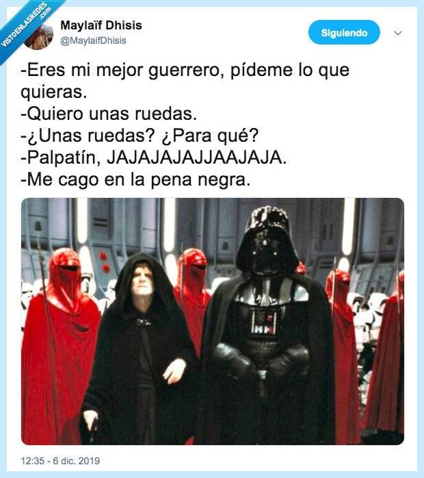 palpatine,star wars,patinete,ruedas