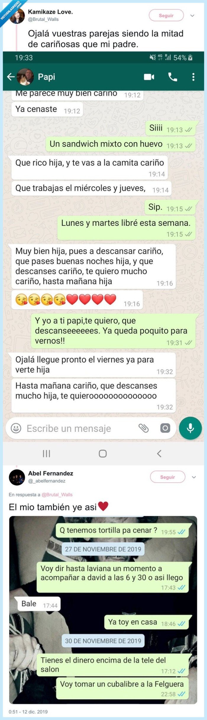 padres,whatsapp,conversación,cariñoso,seco,borde