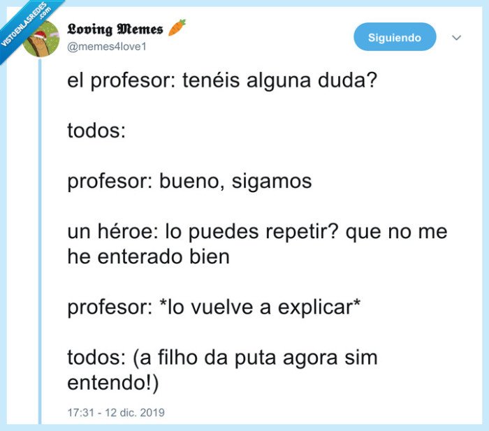 profesor,héroe,explicar,repetir