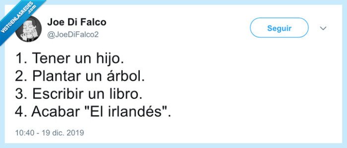 propósitos,árbol,hijo,libro,el irlandés
