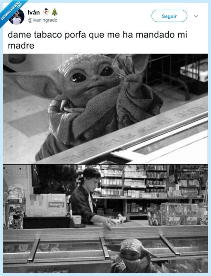 baby yoda,tabaco,comprar,de niño