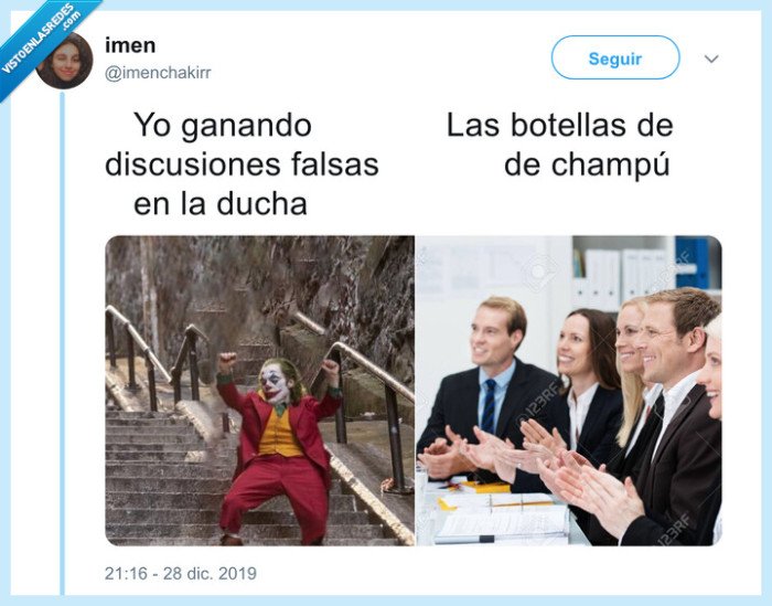 joker,ducha,champú,discusiones,ganar