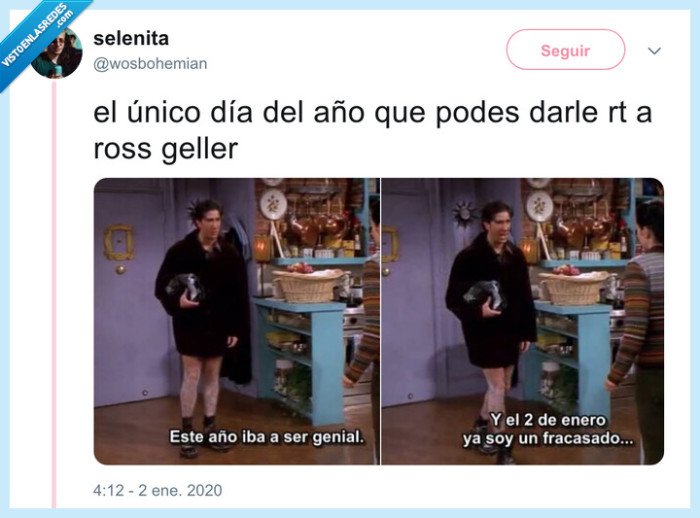 ross geller,friends,año nuevo,fracaso