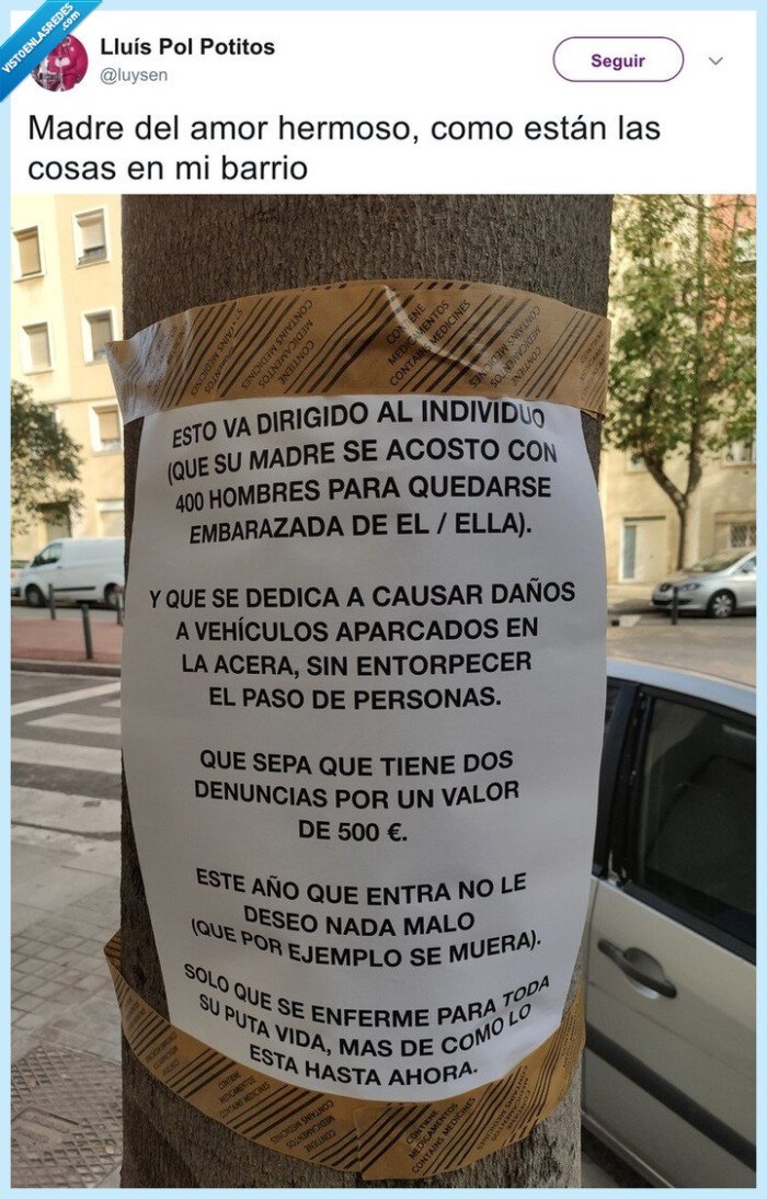 anuncio,vecinos,amenaza