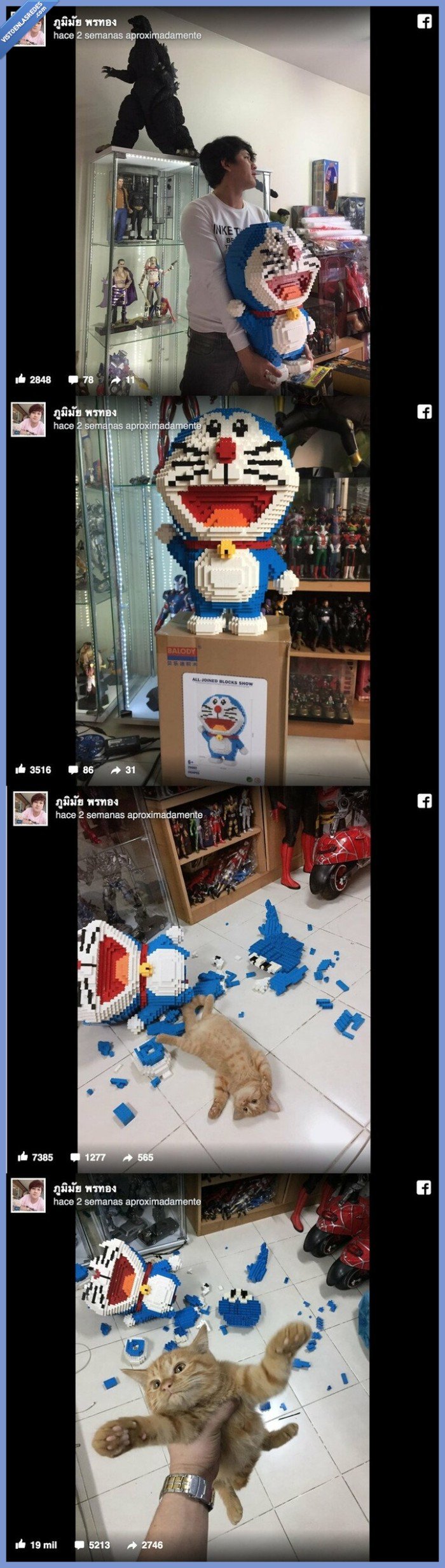gato,doraemon,piezas,figura,lego,romper
