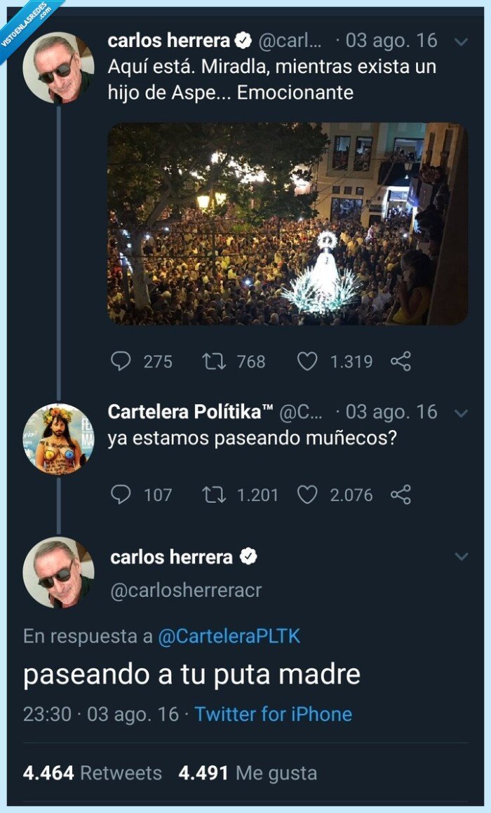 carlos herrera,procesión,muñecos