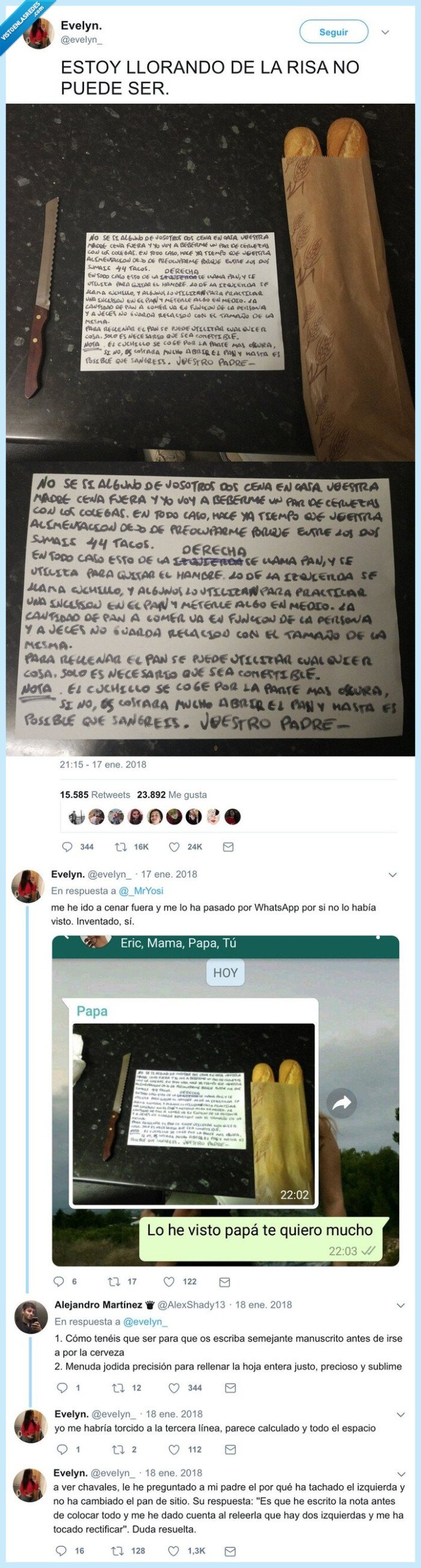 padre,nota,comida,bocadillo,barra de pan