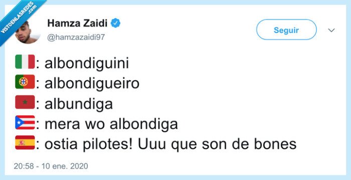 albóndigas,pilotes,idiomas