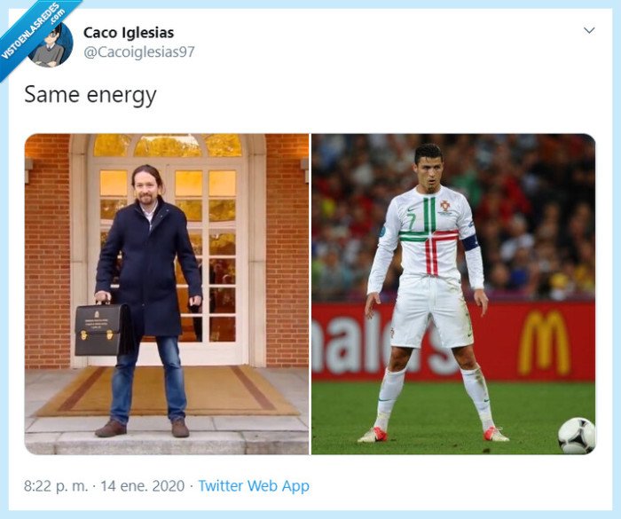 same energy,pablo iglesias,cristiano ronaldo,pose