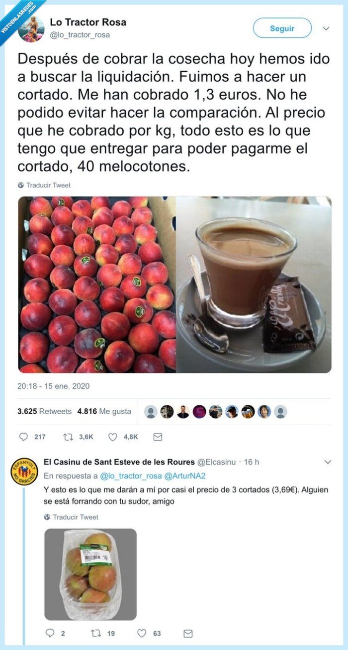melocotones,cortado,precio,fruta,intermediarios