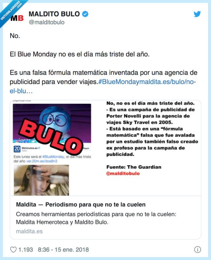 537339 - Los memes del 'Blue Monday', el día más triste del año, que harán que sea un poco menos triste