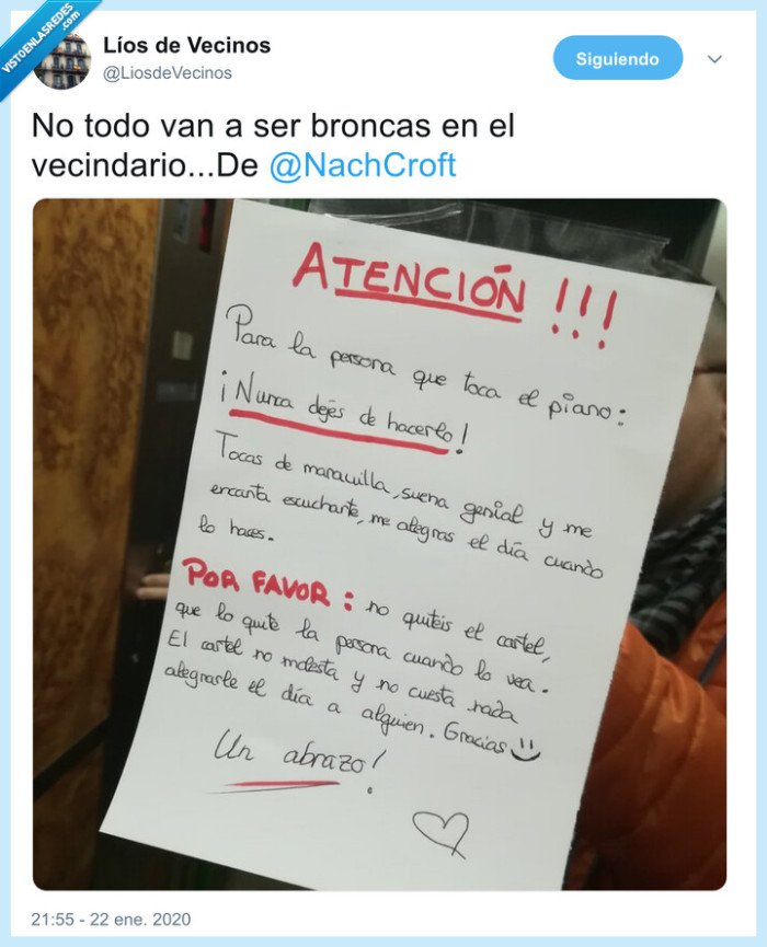 vecinos,nota,piano,adorar