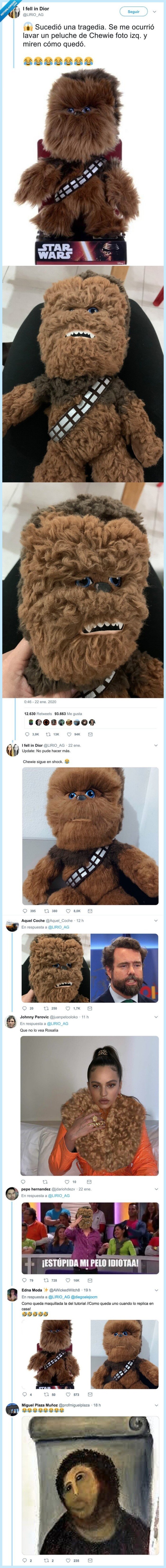 chewbacca,lava,destrozo,star wars,lavar,champú