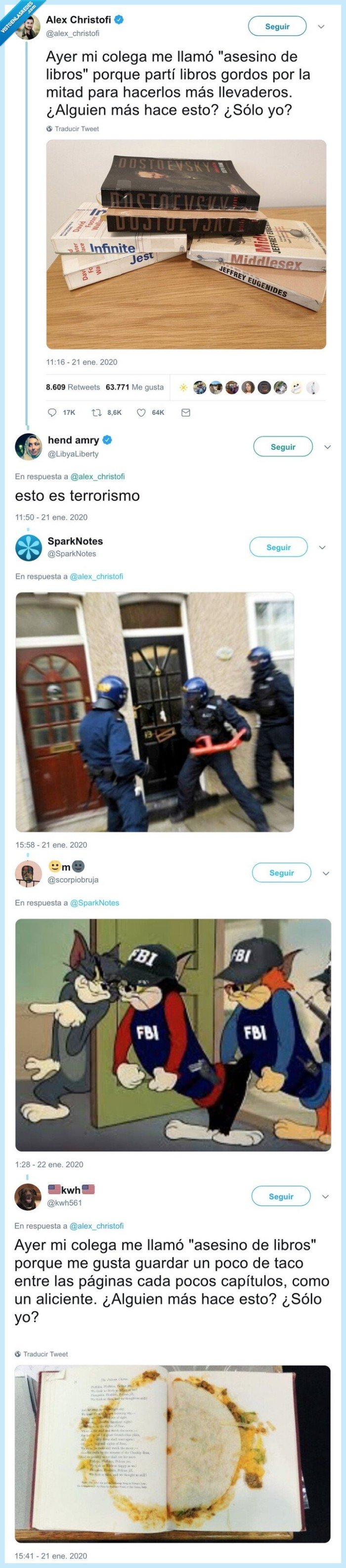 libros,partir,policía