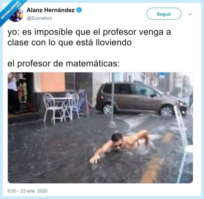 gloria,inundación,profesor