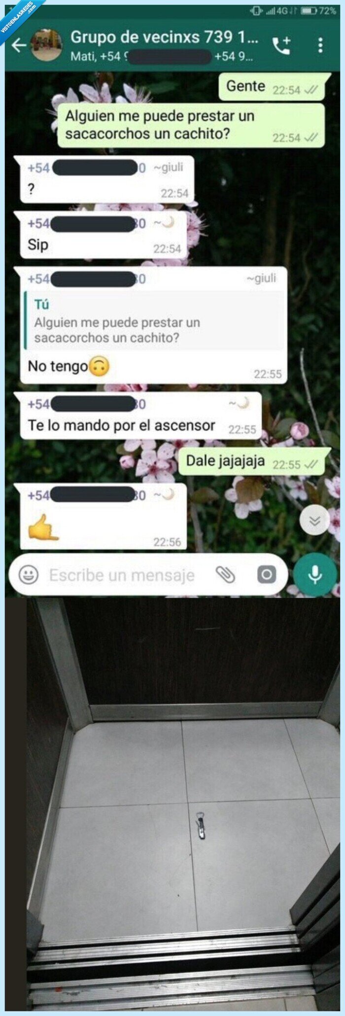 ascensor,vecinos,abridor,whatsapp,comunidad