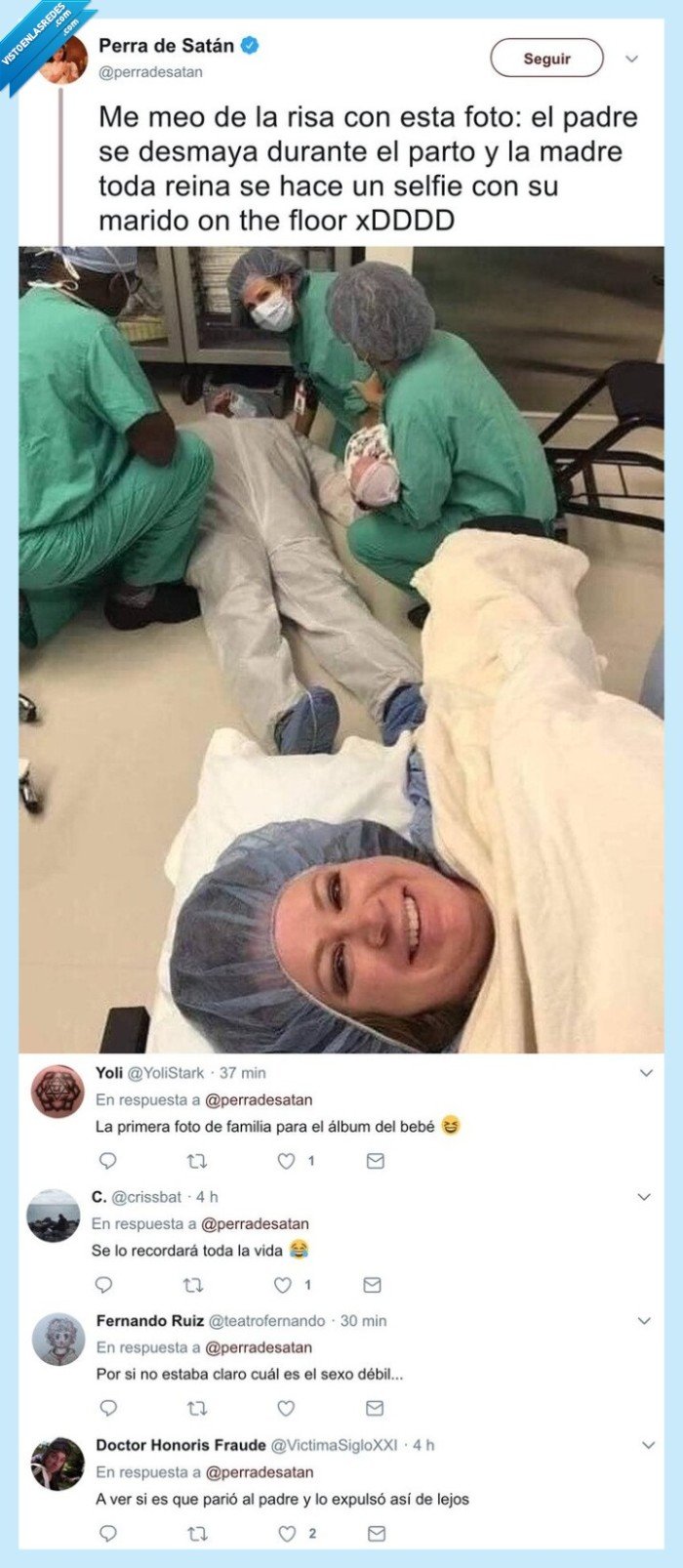 parto,selfie,desmayo,padre,madre