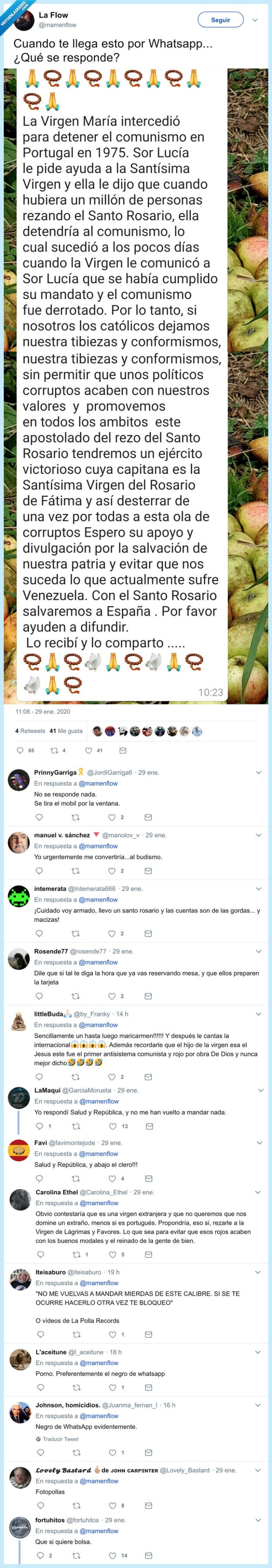 virgen maría,turra,contestar,whatsapp