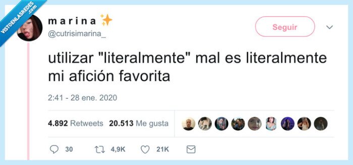 literalmente,mal uso