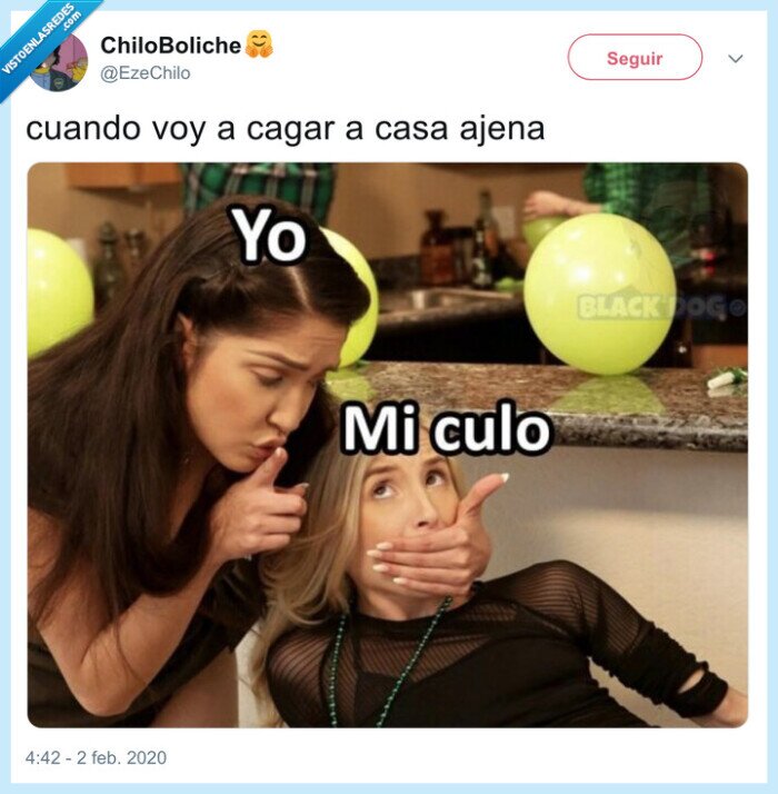 cagar,casa ajena,ruido