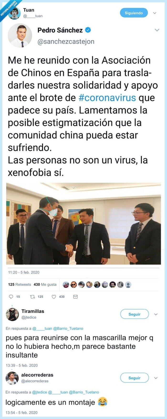 mascarilla,coronavirus,pedro sanchez,chinos,owned
