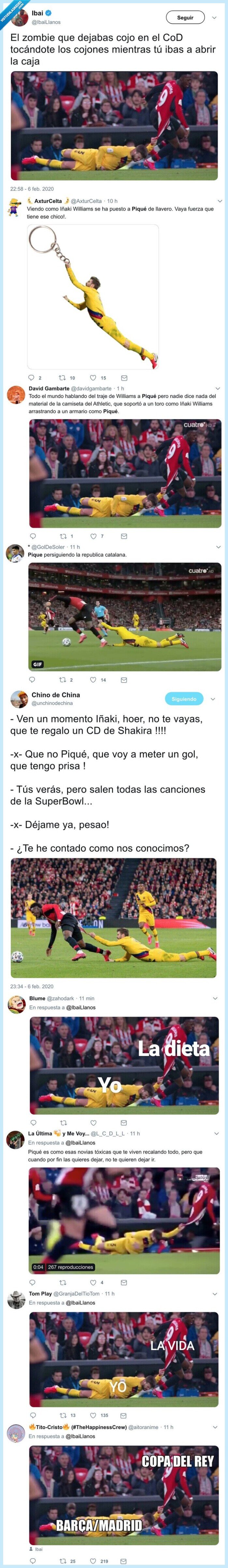 gerard piqué,iñaki williams,copa del rey,agarrón,caída,arrastrarse