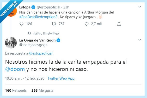 estopa,doom,oreja de van gogh,red dead redemption,videojuegos