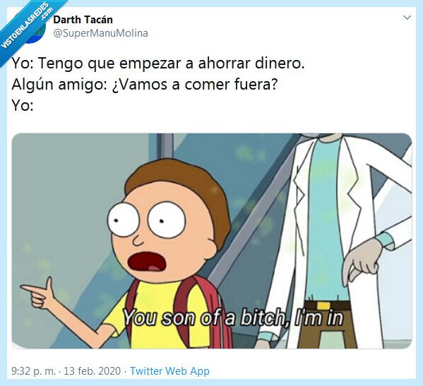 ahorrar,dinero,comer,fuera