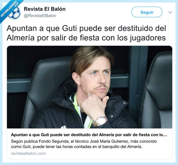 guti,almería,entrenador,salir de fiesta
