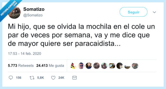 paracaídas,mochila,hijo,olvidarse
