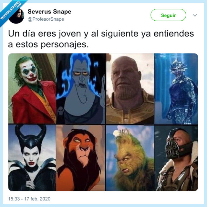 villanos,malos,personajes,entender,madurar
