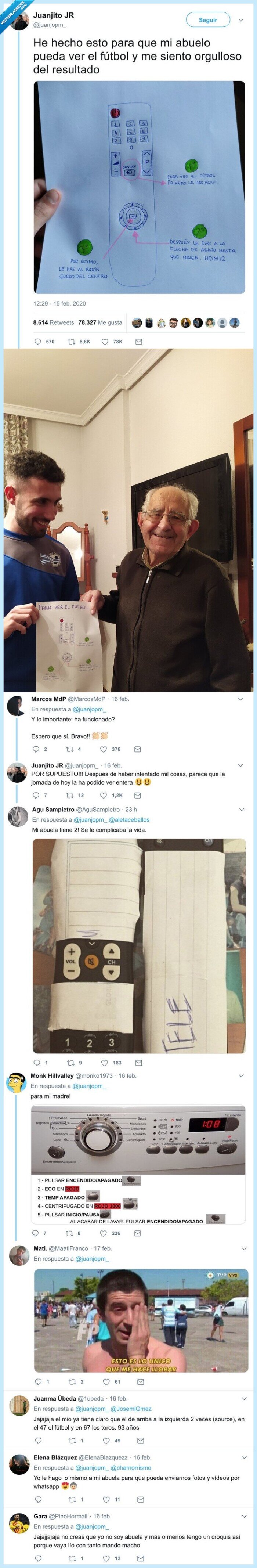 mando,fútbol,abuelo,nieto