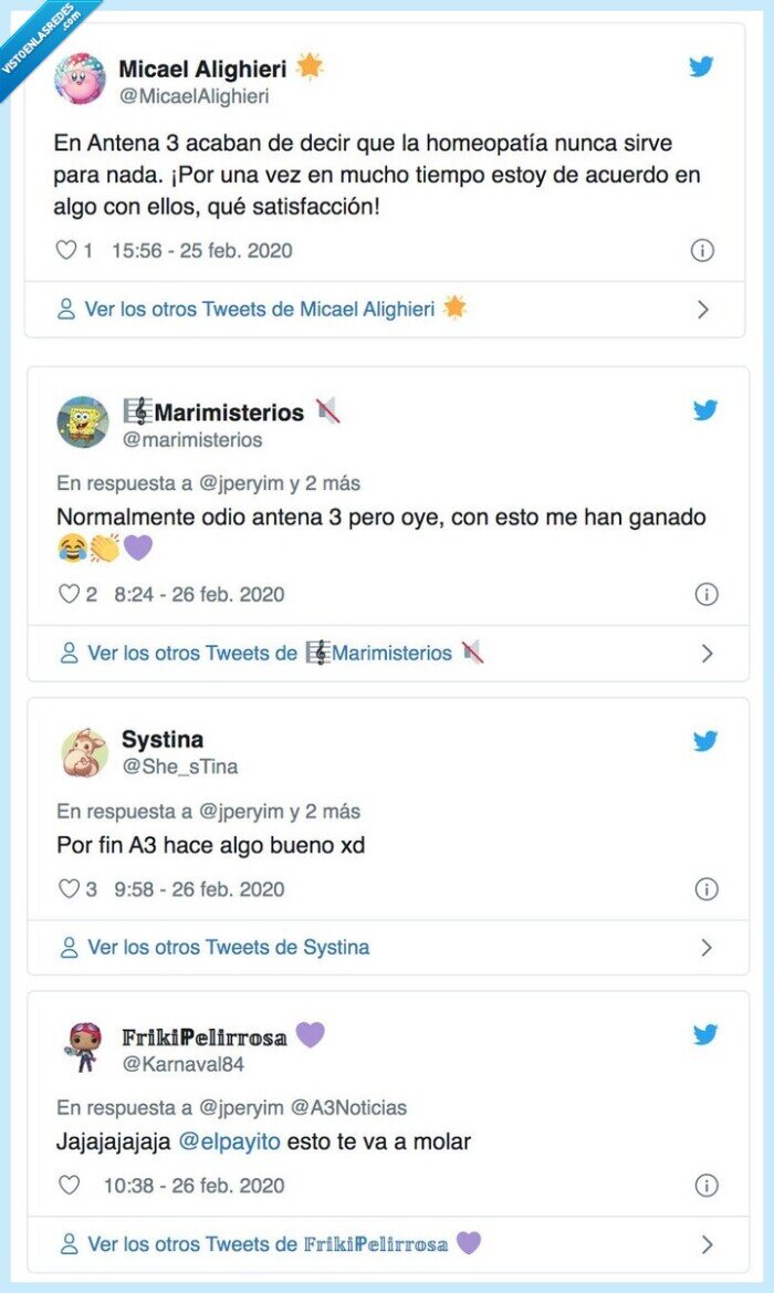541327 - Antena 3 se lleva la ovación de Twitter por una sola frase sobre el coronavirus