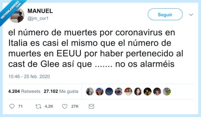 muertes,coronavirus,glee