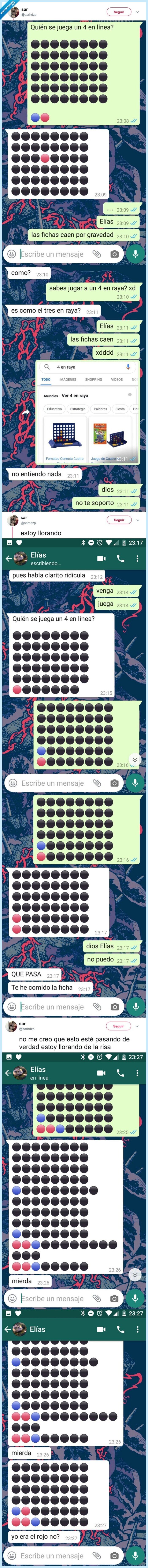 4 en línea,4 en ralla,juego,whatsapp