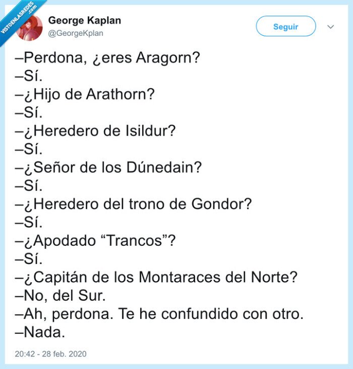 aragorn,confusión,personaje