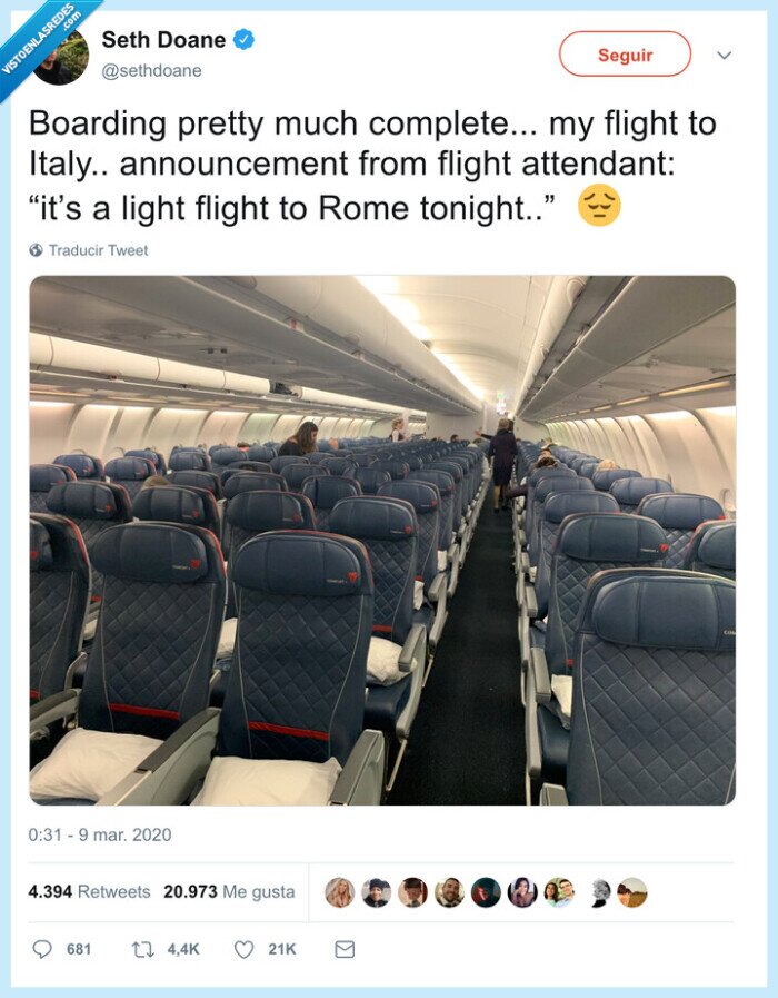 542716 - Un periodista resume con esta foto una de las consecuencias que está teniendo Italia por el coronavirus