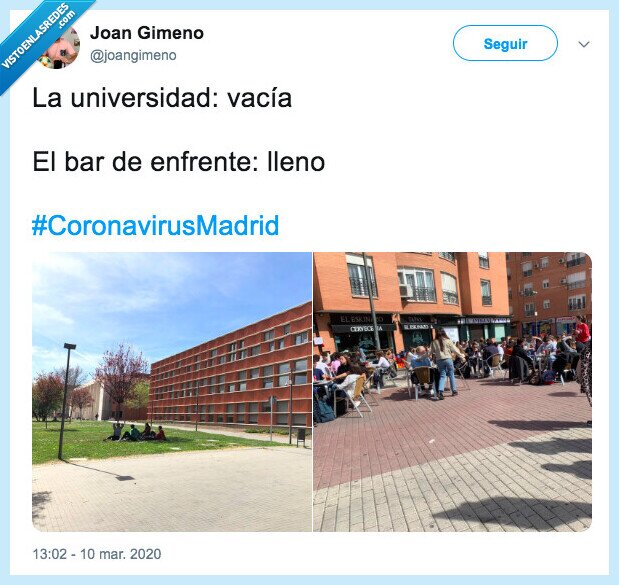 coronavirus,universidad,bar,cerrado,abierto