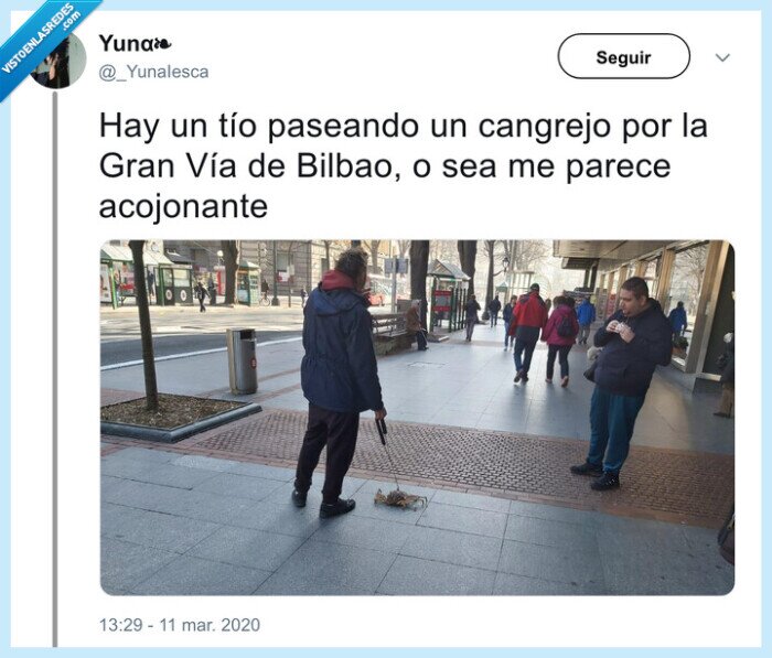 cangrejo,pasear,bilbao