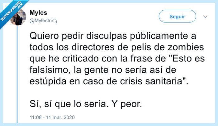 pelis de zombies,estupidez humana,coronavirus