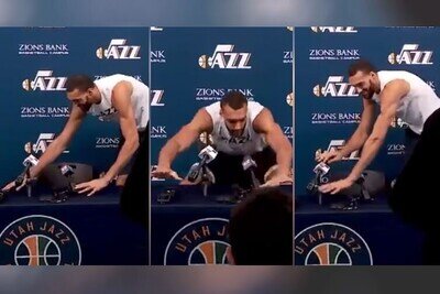 542958 - El tonto de la NBA: Así bromeaba con el coronavirus, toqueteando micrófonos, el jugador de la NBA que después ha dado positivo