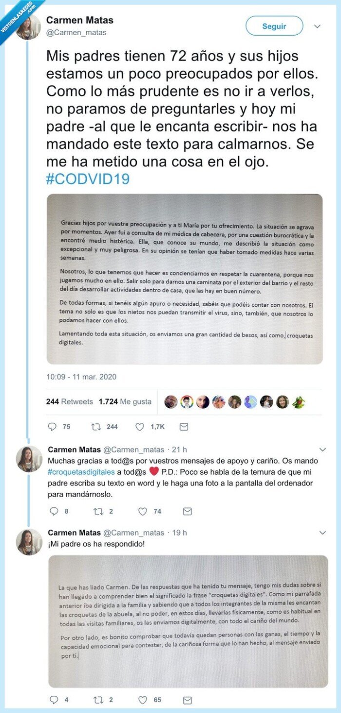 carta viral,padre,coronavirus