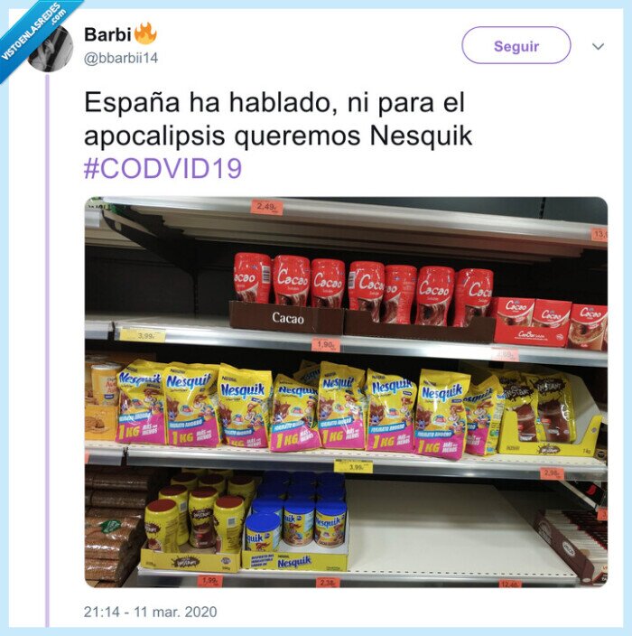 nesquik,colacao,cacao en polvo,coronavirus