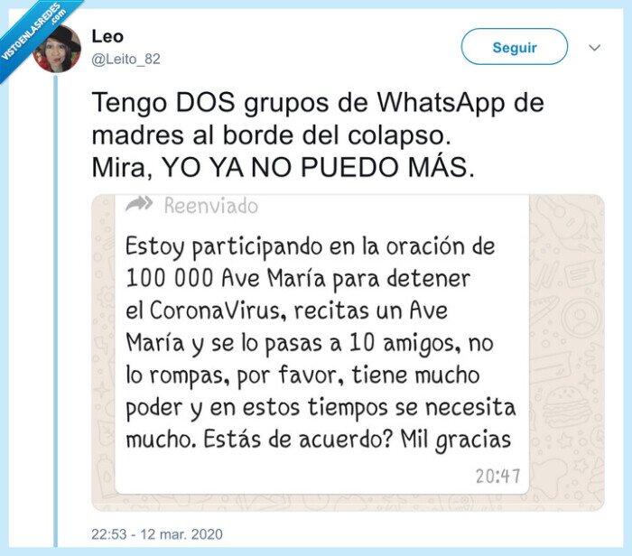 ave maría,coronavirus,rezar