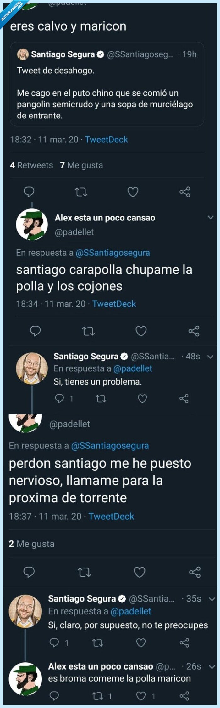 santiago segura,insultos,coronavirus