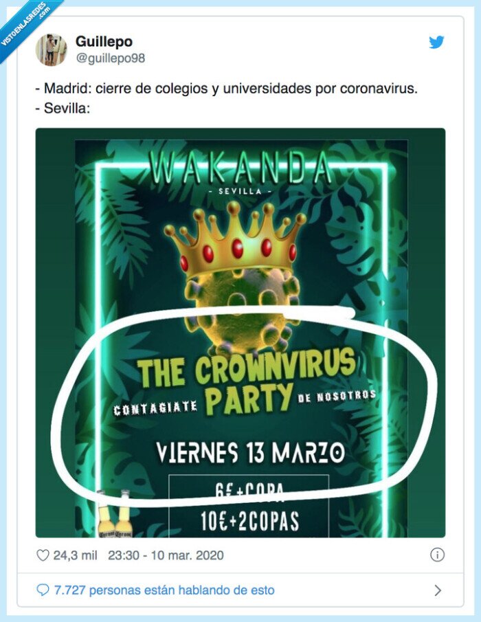 543154 - Un pub de Sevilla organiza una 'fiesta del coronavirus': 