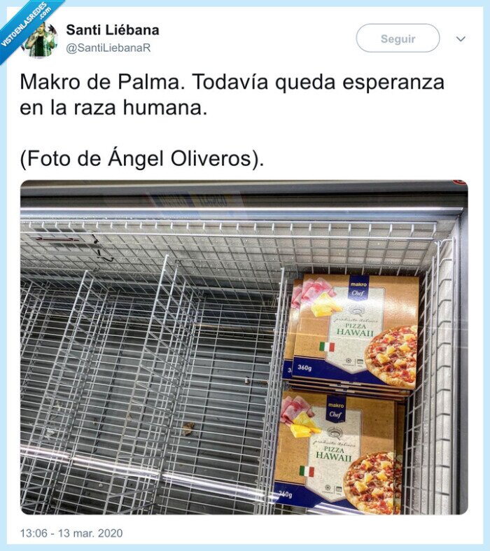 pizza con piña,makro,acopio,coronavirus